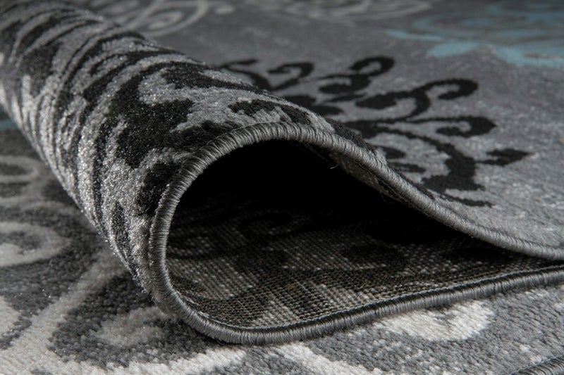 Rugshop Contemporary Modern Floral Perfect for high Traffic Areas of Your Living Room,Bedroom,Home Office,Kitchen Runner Rug 2' x 10' Gray - Image 3